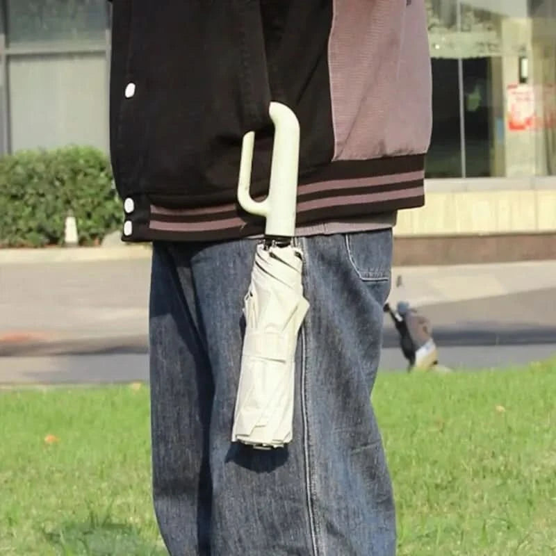 Automatisk Sammenklappelig Paraply – Kompakt & UV-beskyttende Design