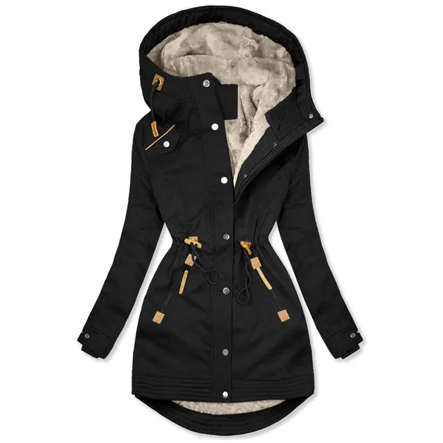 Women's winter jacket – Warm parka with fleece lining and hood