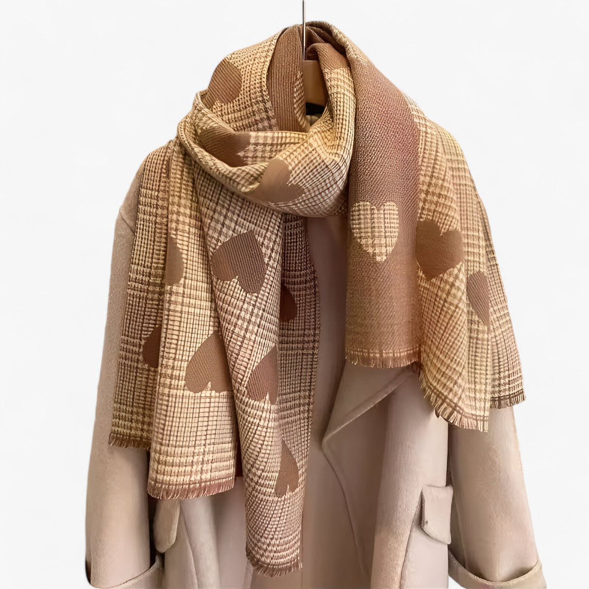 Heart Wrap Scarf – Warm & Stylish Women's Scarf for Winter