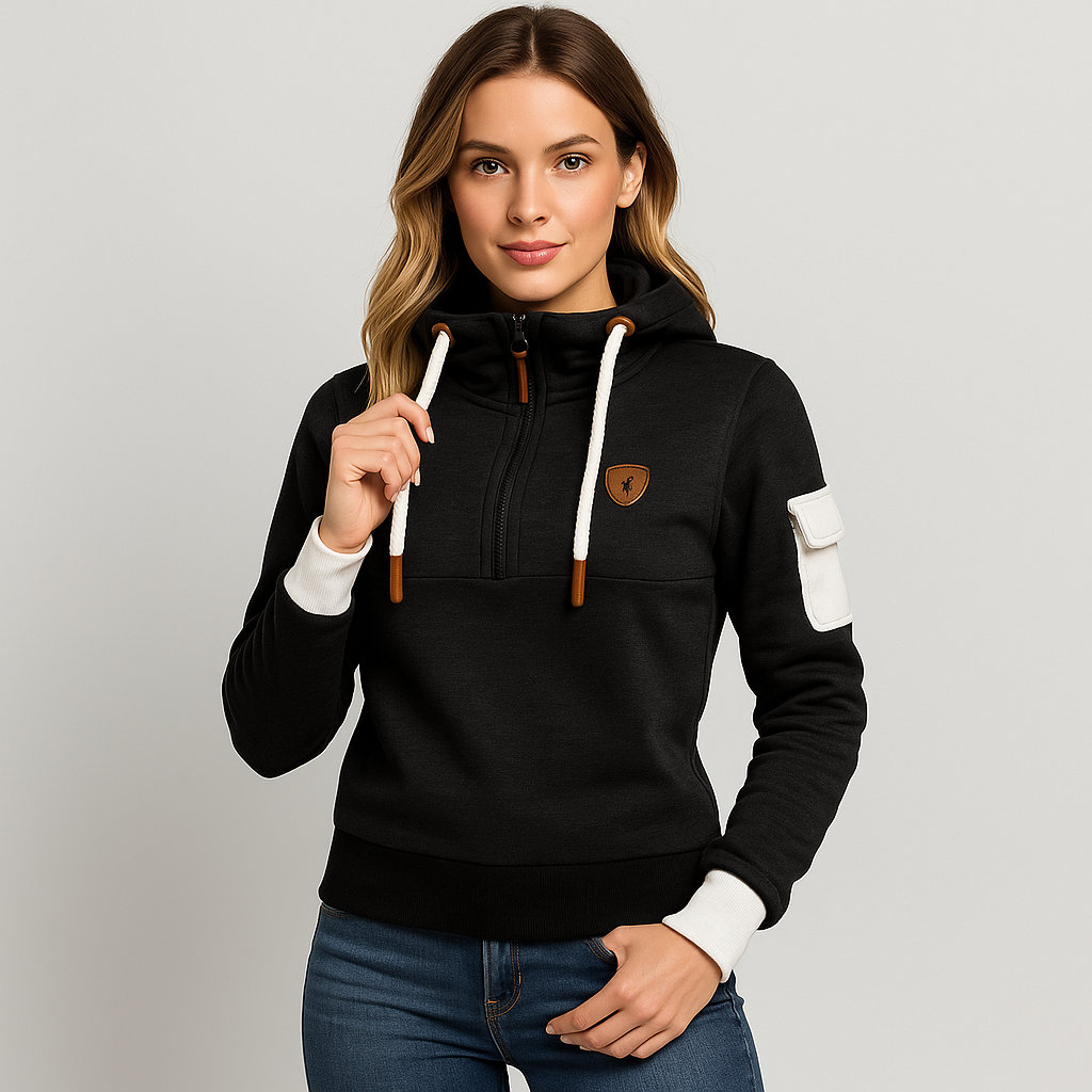 Dame Hoodie med Lynlås – Komfortabel, Stilfuld & Varmt Design
