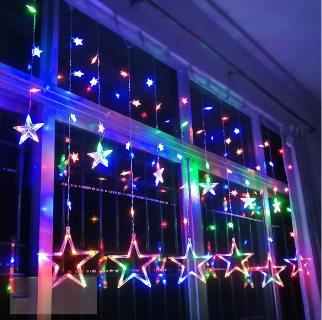 Jule Stjerne Gardinbelysning – LED Vinduesbelysning med Stjerner