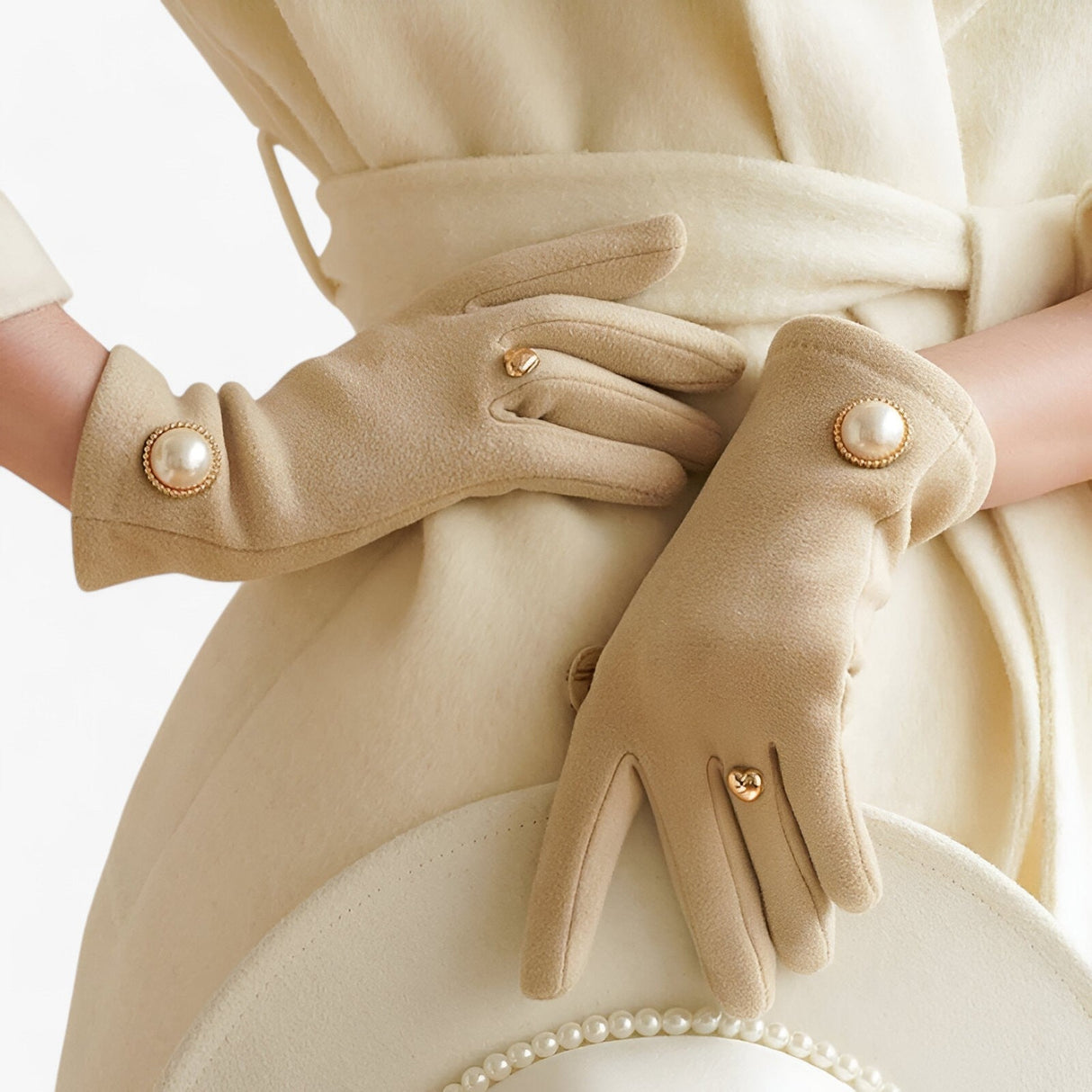 Élégance Pearl Handsker – Elegantes Winterdesign mit luxuriösen Details