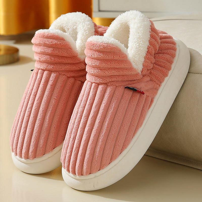 Warm ribbed knitted slippers – Comfortable slippers for the home