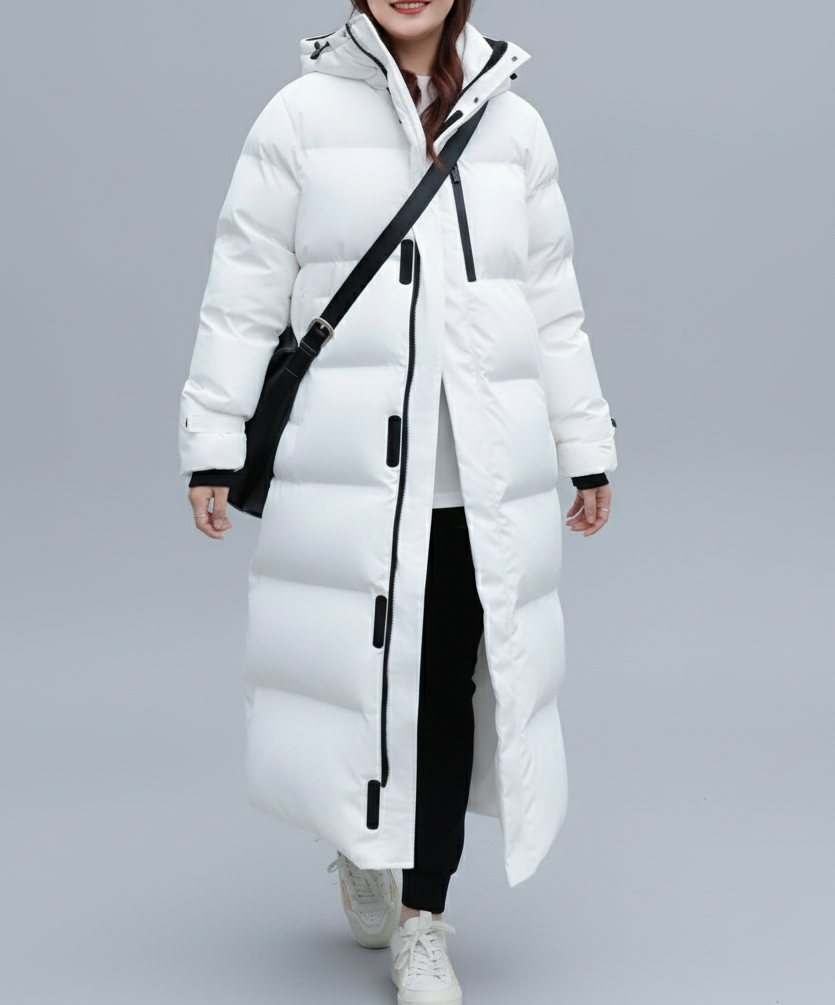 Lang Dame Dunjakke – Varme, Komfort & Minimalistisk Design