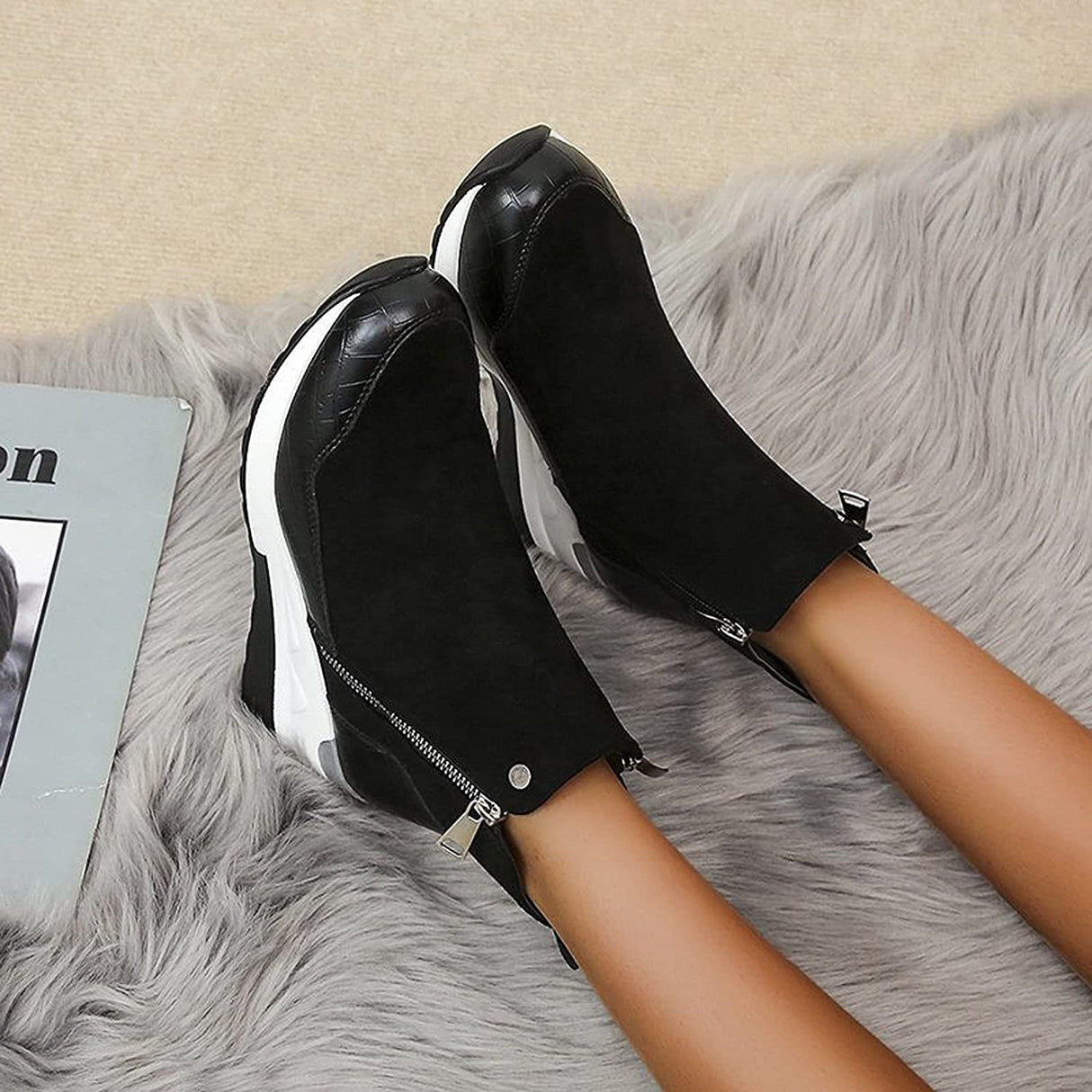 Dame ankelstøvler – Sporty vinterstøvler med blødt for