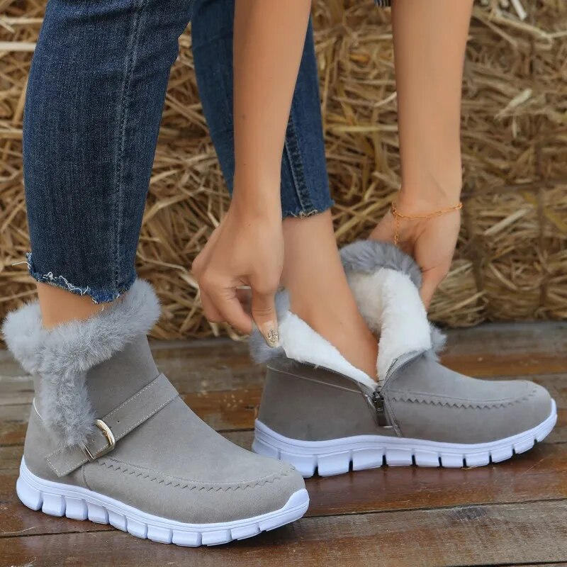 Dame zimowe buty – ciepłe buty wsuwane z miękką wyściółką