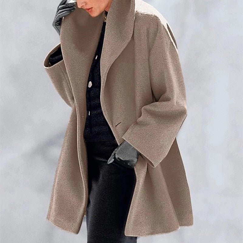 Elegante Damen-Winterjacke mit breitem Kragen