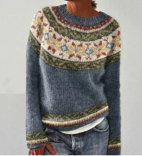 Retro Sweater med Komfortabel Pasform og Stilfuldt Design