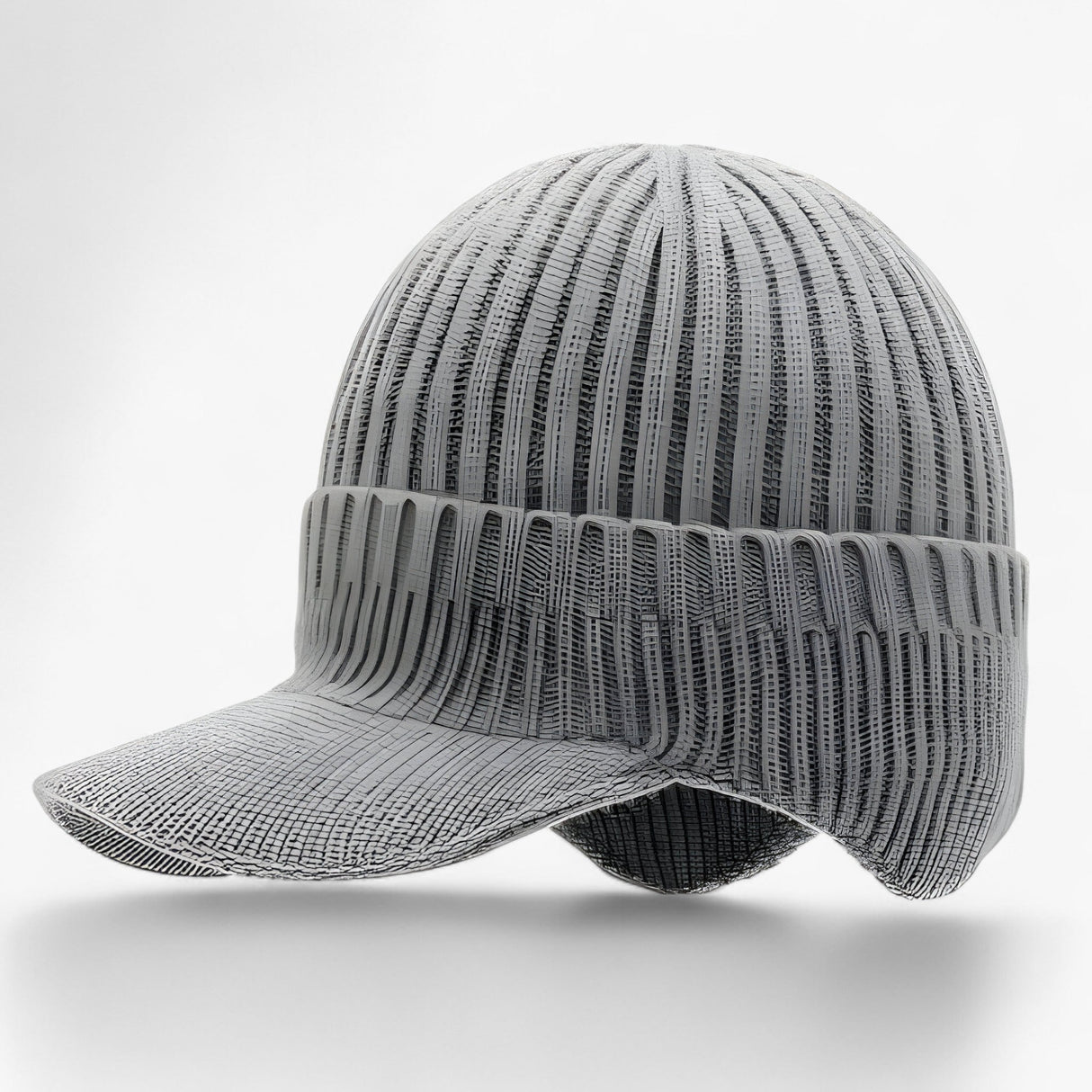 Gestrickte Wintermütze mit Schirm – warm und stilvoll für kalte Tage