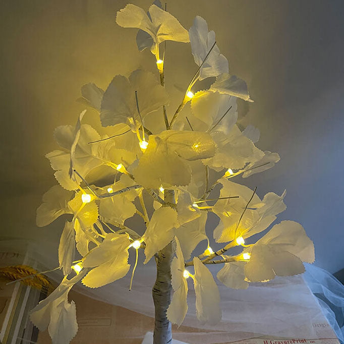 LED Ginkgo bordlampe 60cm dekoration hvid gul moderne batteribelysning integreret LED