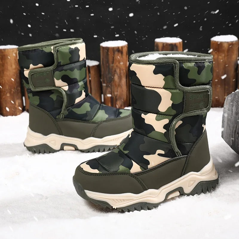 Children's winter boots – Warm camouflage snow boots with non-slip sole