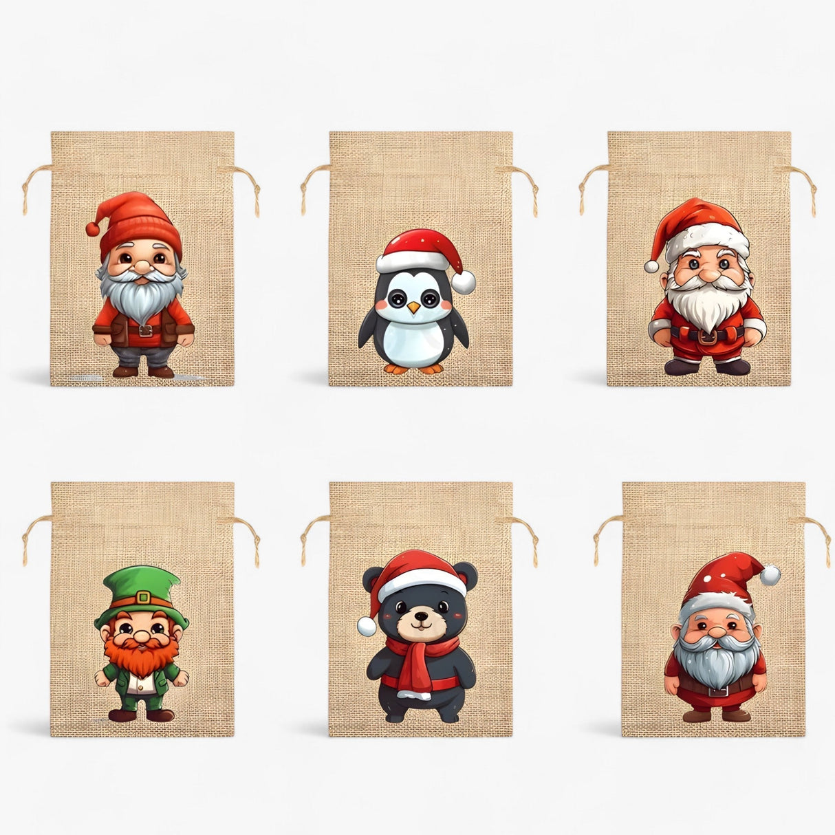 Jule gaveposer – Linned gaveposer med festlige figurer