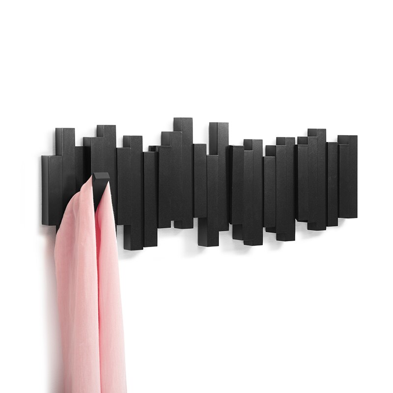 Knagerække i træ med magnetiske klapbare kroge – vægmonteret