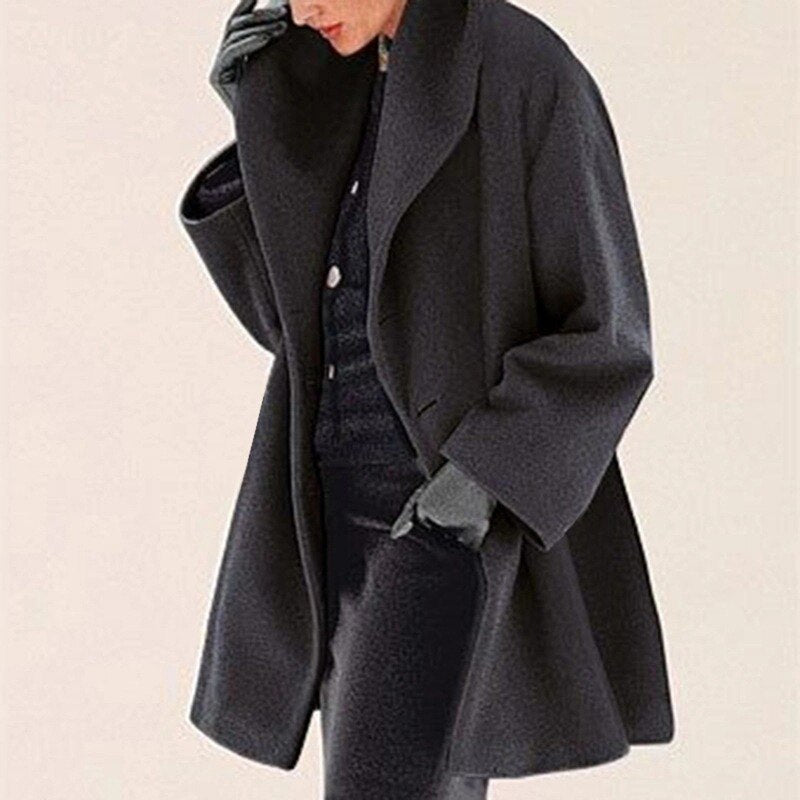 Elegante Damen-Winterjacke mit breitem Kragen