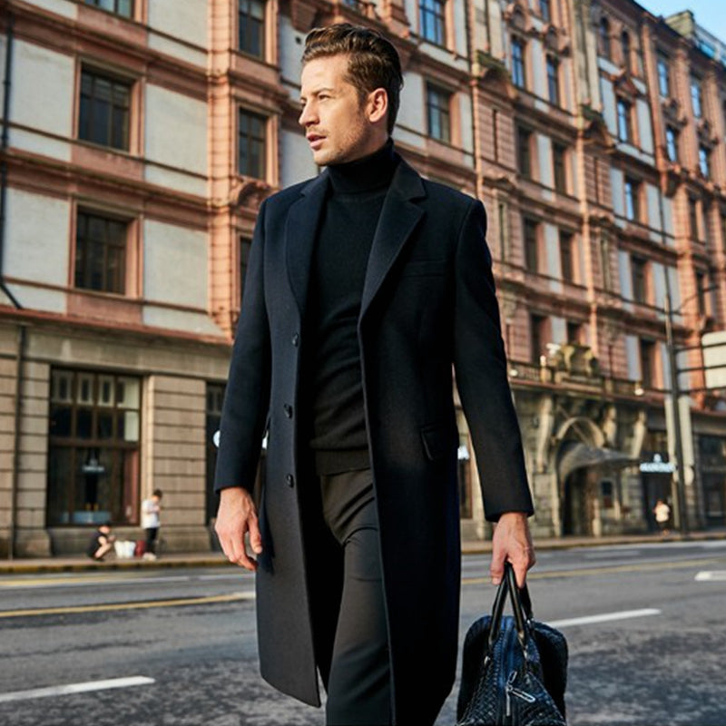 Herremantel med Reverskrave af Høj Kvalitet
