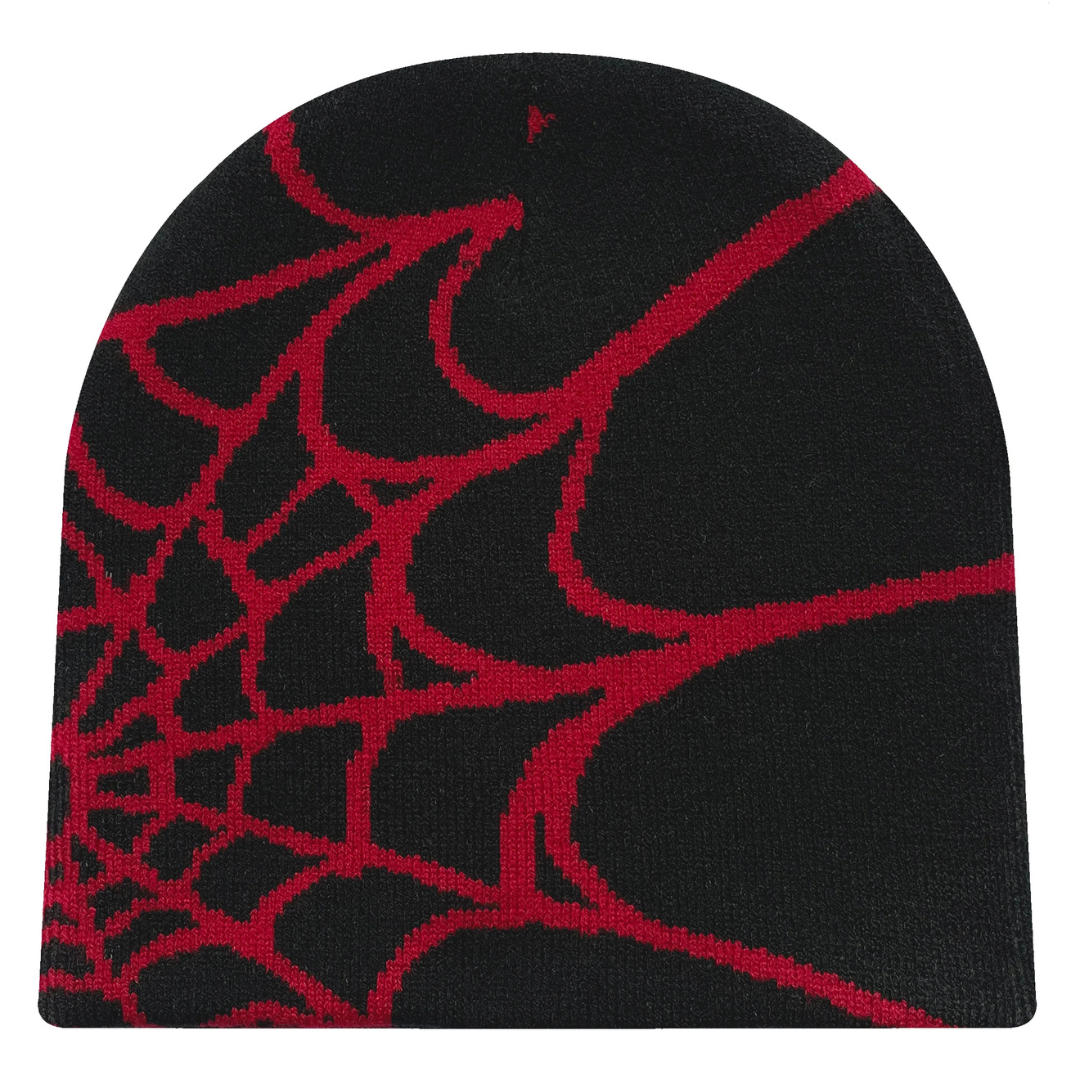 Spiderweb Beanie – Unisex Knitted Hat with Streetstyle Design