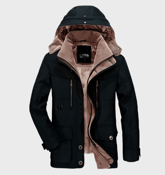 Herren Wattierte Winterparka mit Kapuze – Warm & Windabweisend