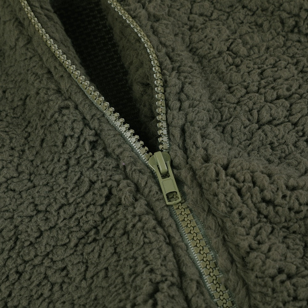 Dame Teddyjakke med Hætte og Lommer