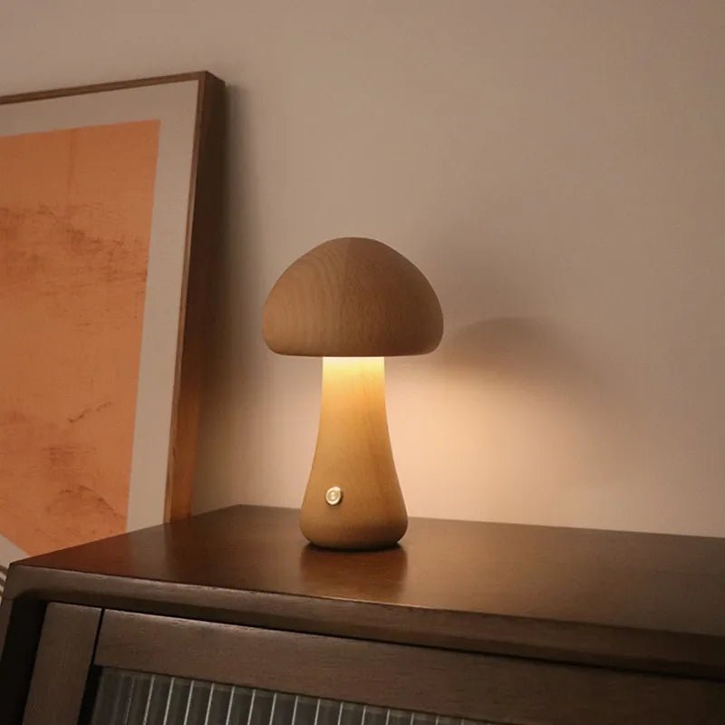 Retro Svamp Bordlampe med Blødt Diffust Lys