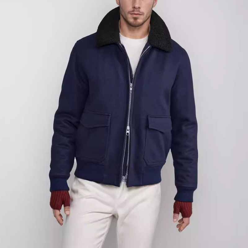 Men's bomber jacket with collar – warm winter jacket in classic style
