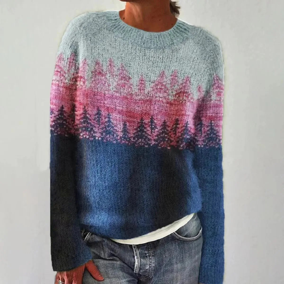 Retro Sweater med Komfortabel Pasform og Stilfuldt Design