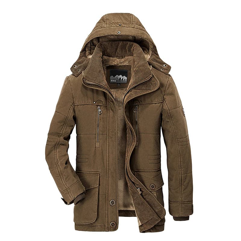 Robuste Herren Winterjacke – Warme Outdoor Modell mit Kapuze und Taschen