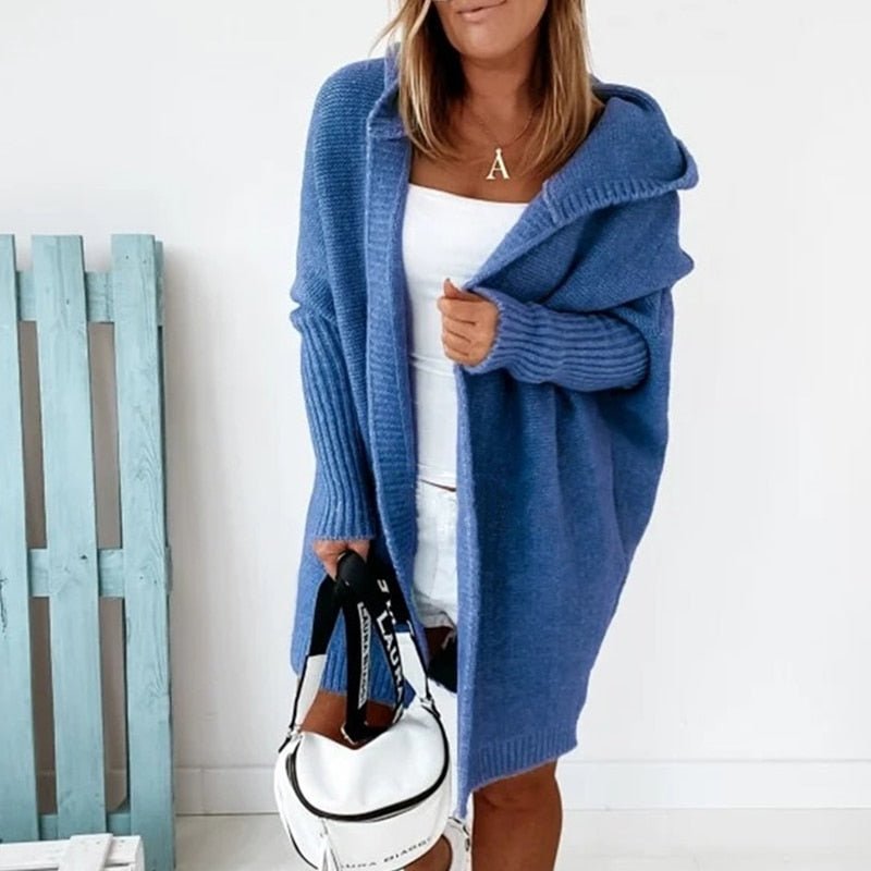 Krammende Oversized Cardigan med Hætte til Kolde Dage