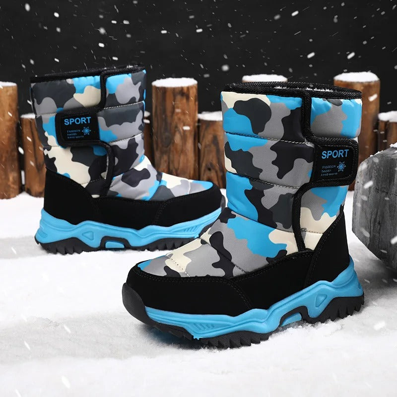 Children's winter boots – Warm camouflage snow boots with non-slip sole