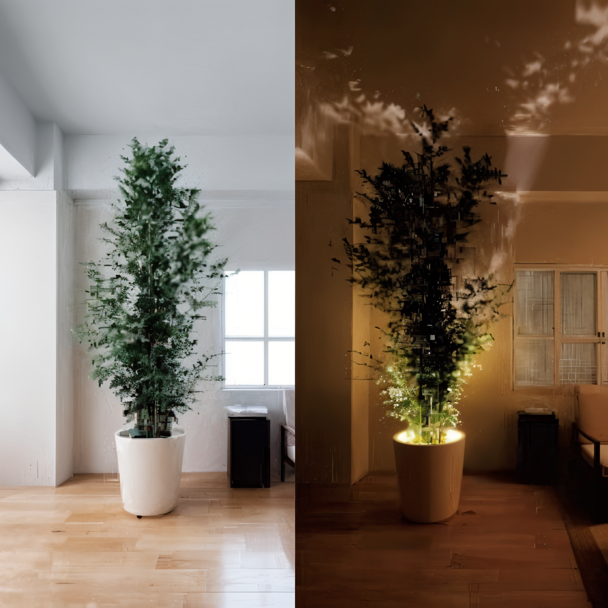 Atmospheric plant lamp – Decorative accent lighting for indoor use