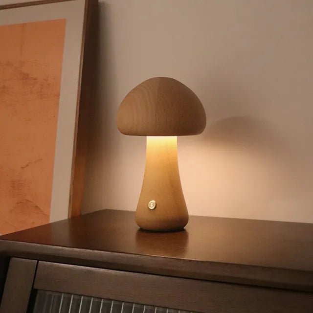 Retro Svamp Bordlampe med Blødt Diffust Lys