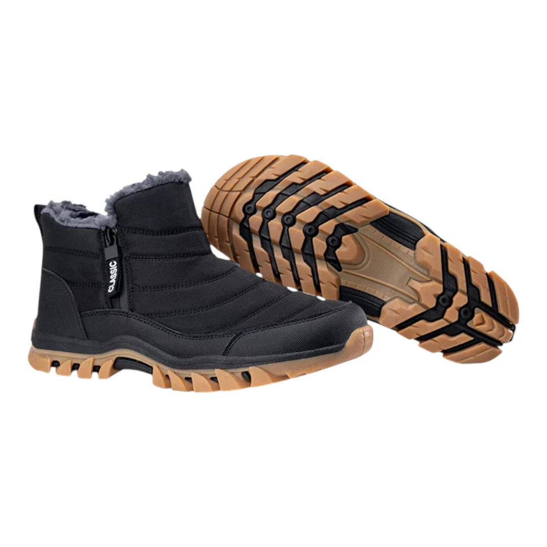 Men's Winter Outdoor Boots – Warm Non-Slip Ankle Boots with Zipper