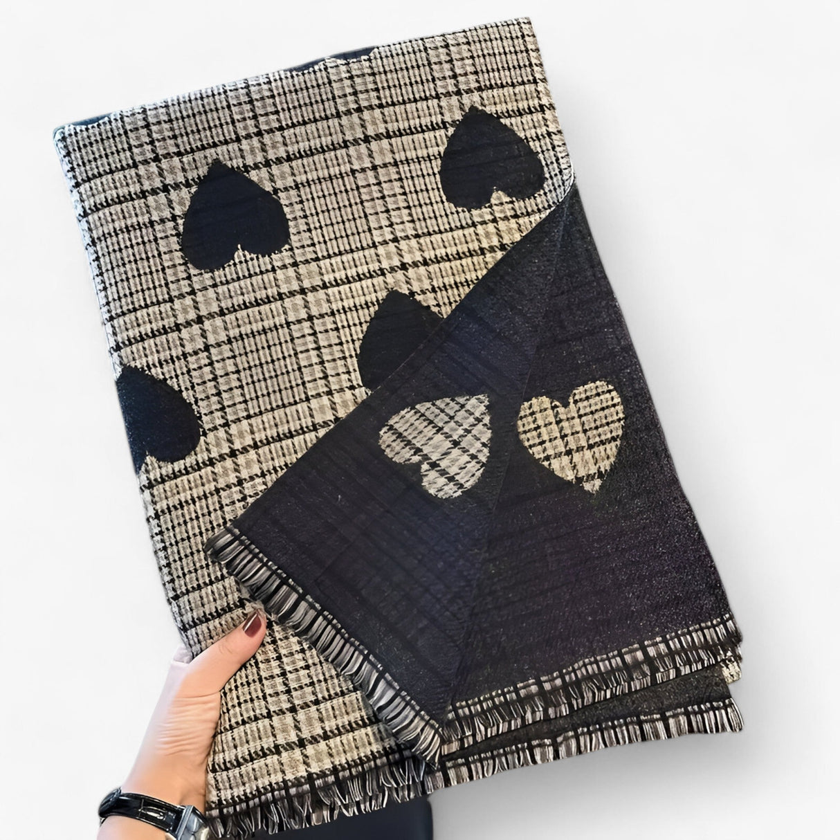 Heart Wrap Scarf – Warm & Stylish Women's Scarf for Winter