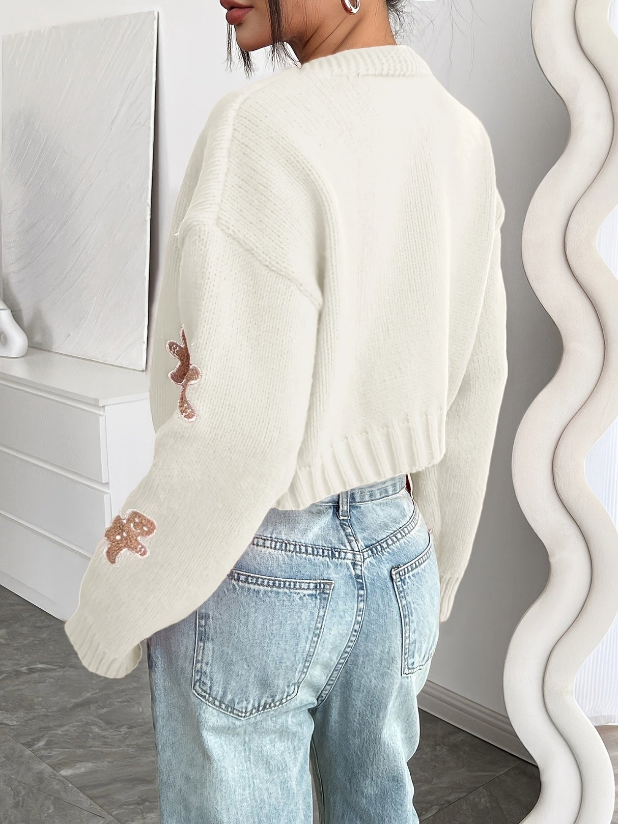 Gingerbread Julecardigan til Damer – Varmt Vinterstrik