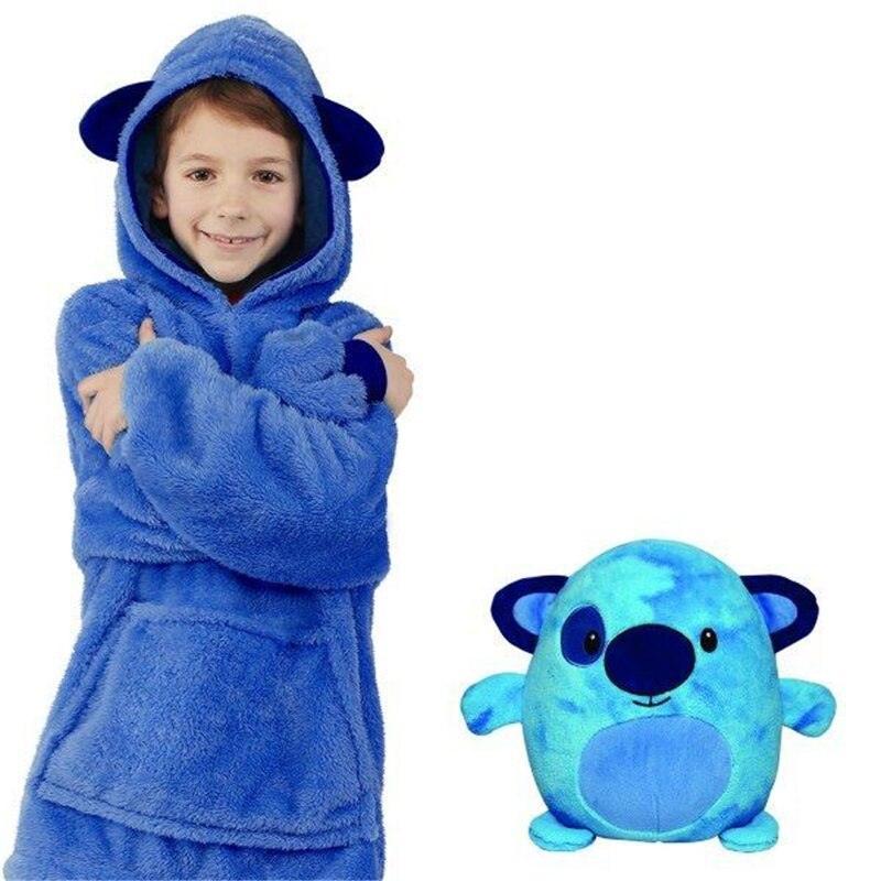 Children's Plush Hoodie – Warm Animal Poncho with Teddy Bear