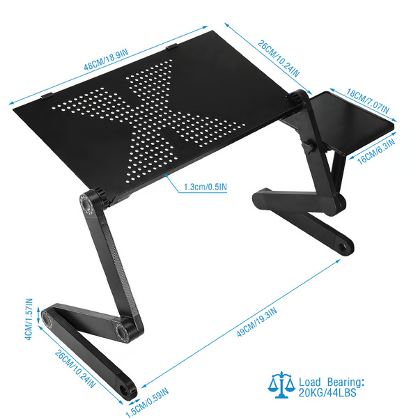 360° Justerbar Ergonomisk Laptopstander med Køling