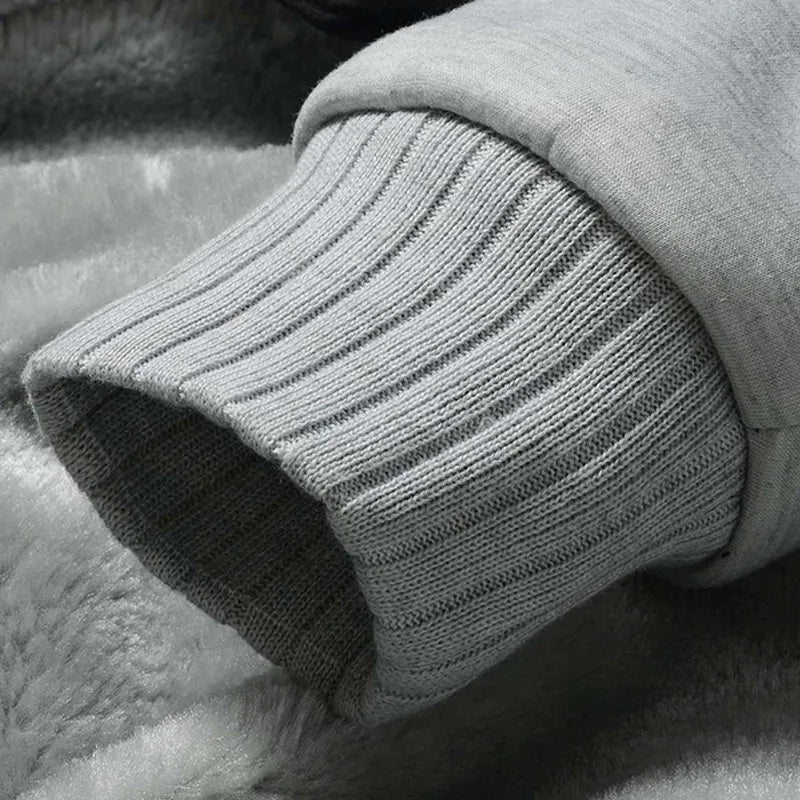 Herren Warmer Kapuzenpullover Jacke – Bequeme Gefütterte Winterjacke mit Kapuze