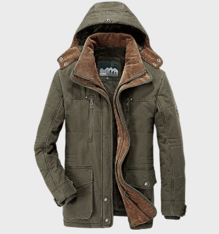 Herren Wattierte Winterparka mit Kapuze – Warm & Windabweisend