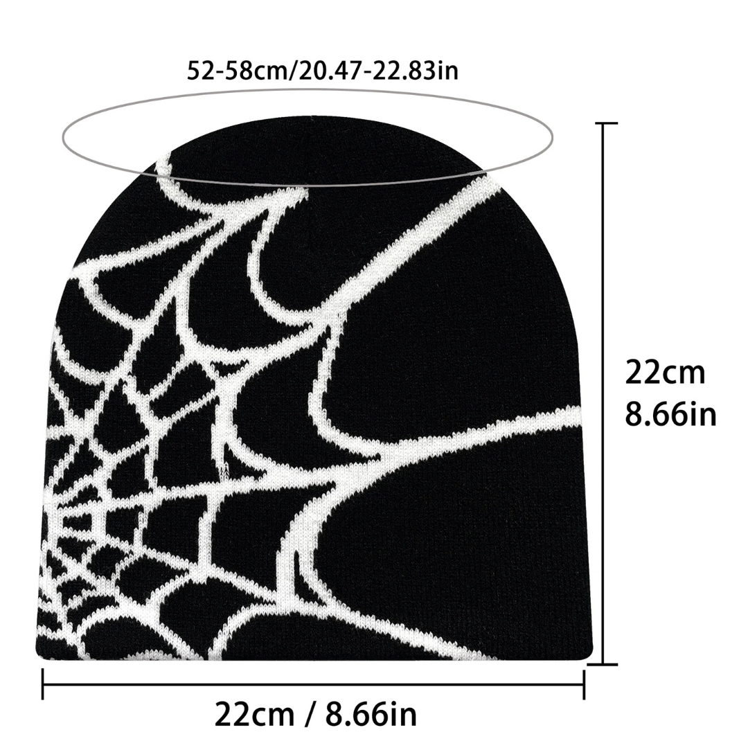 Spiderweb Beanie – Unisex Knitted Hat with Streetstyle Design