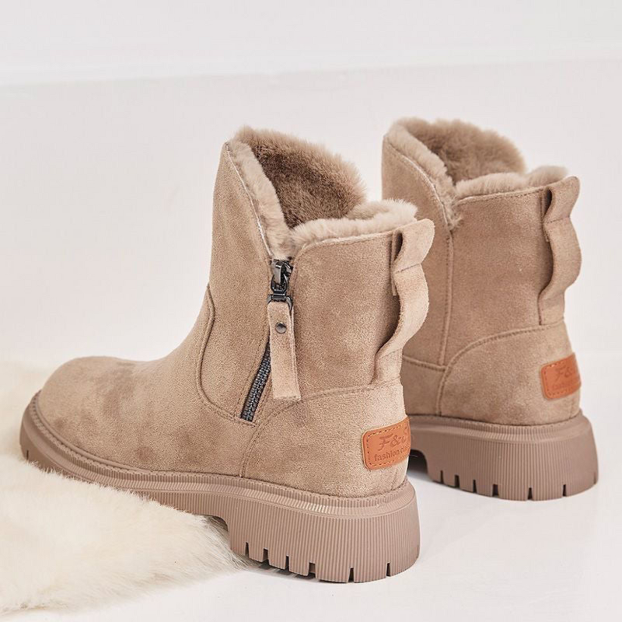 Ladies winter boots – Warm lined boots with zipper