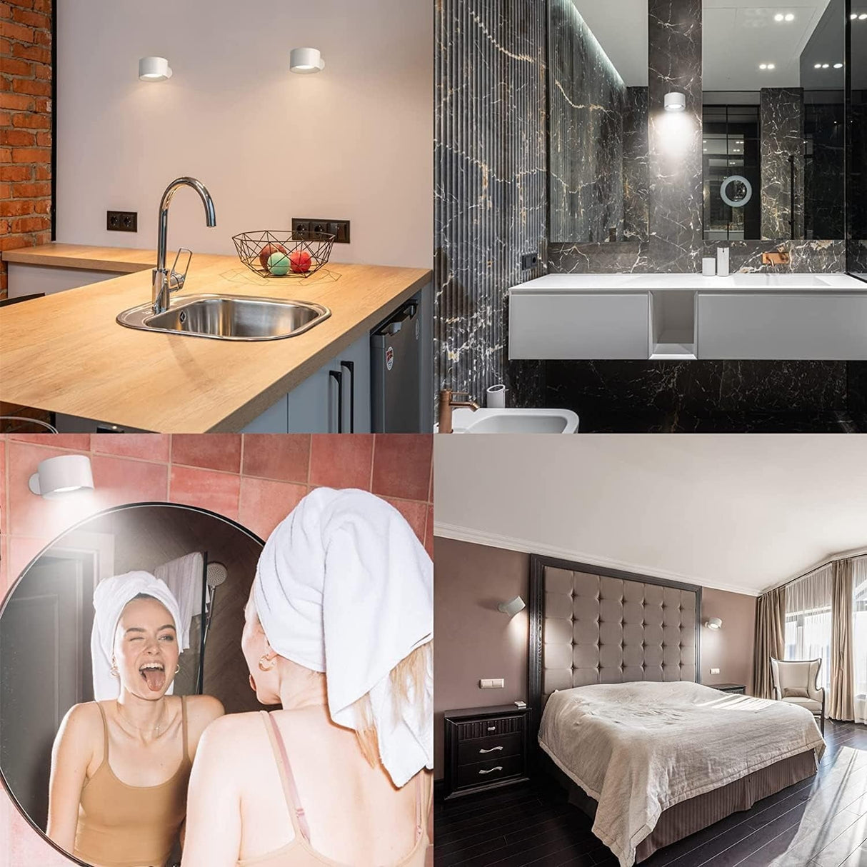 Trådløs LED Væglampe med 360° Drejefunktion og Touchbetjening