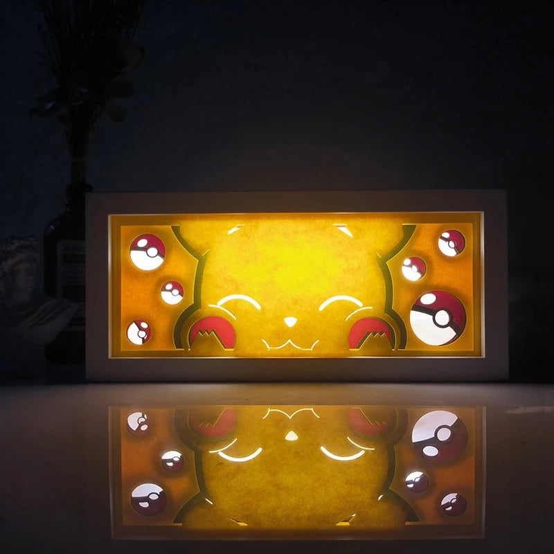 Anime LED Shadow Box – Oplyst Dekorationslampe med Farveeffekter