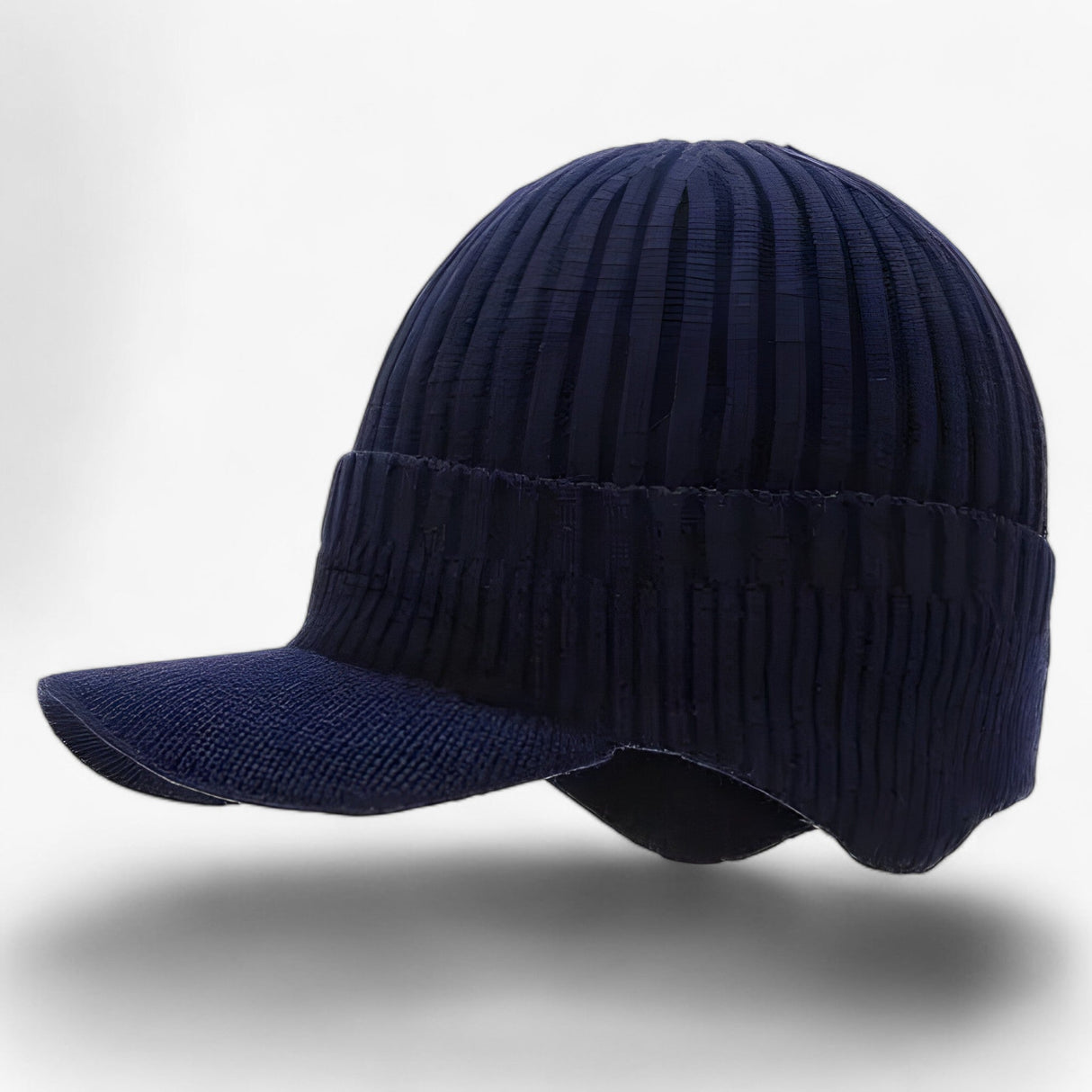 Gestrickte Wintermütze mit Schirm – warm und stilvoll für kalte Tage