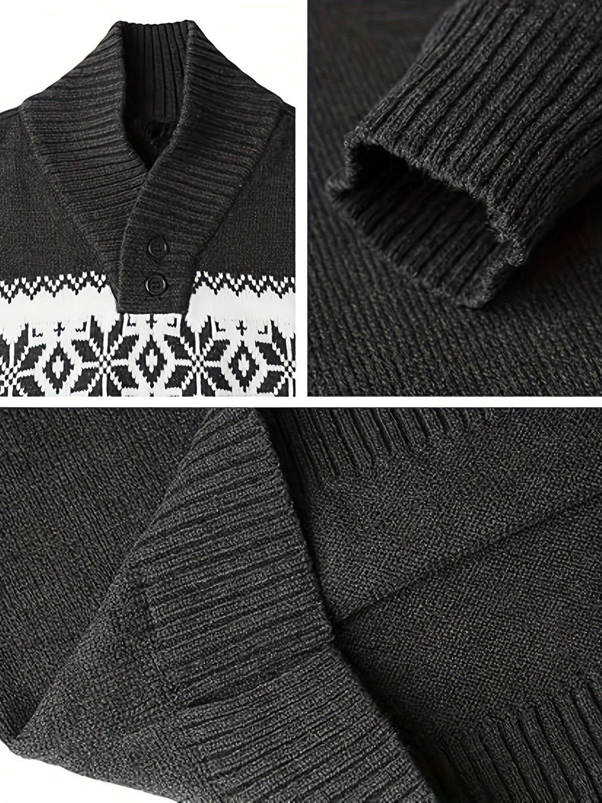 Herre vintertrøje med norsk mønster – varm jule- og vinter sweater