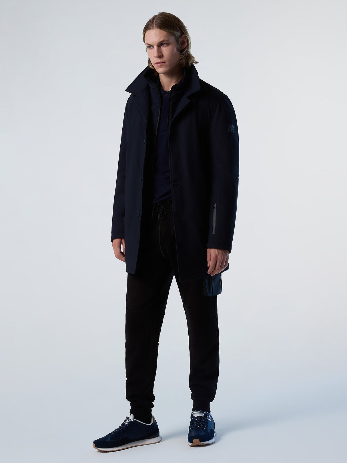 Tredelt Trenchcoat til Herrer af Genanvendt Materiale