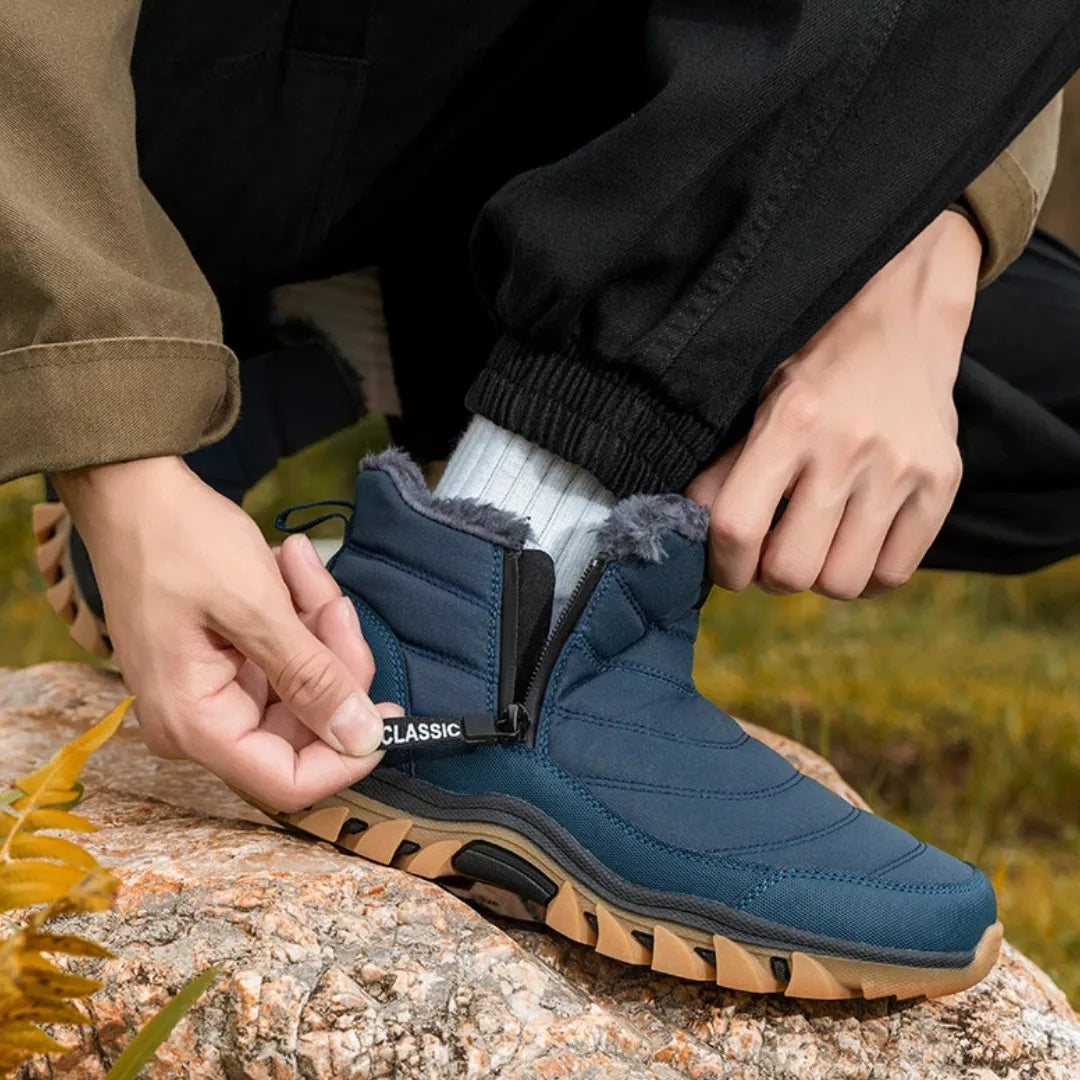 Men's Winter Outdoor Boots – Warm Non-Slip Ankle Boots with Zipper