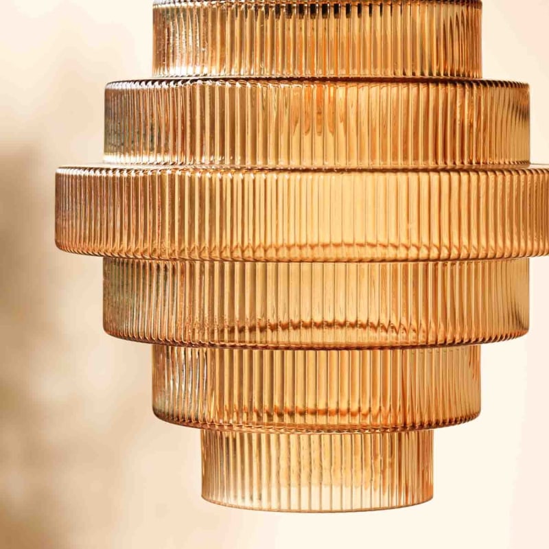 Vintage flaszkowy lampa wisząca z mosiądzu i szkła