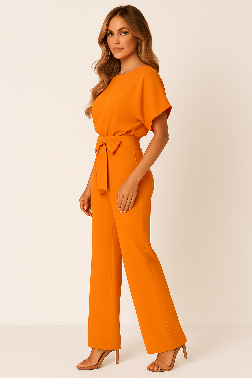 Jumpsuit med Justerbart Taljebånd og Elegant Pasform