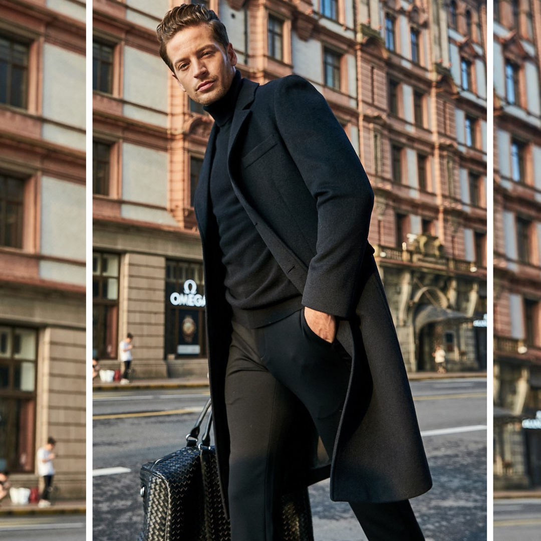 Herremantel med Reverskrave af Høj Kvalitet
