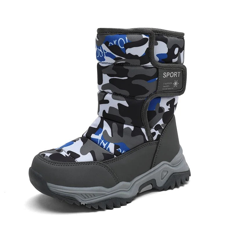 Children's winter boots – Warm camouflage snow boots with non-slip sole