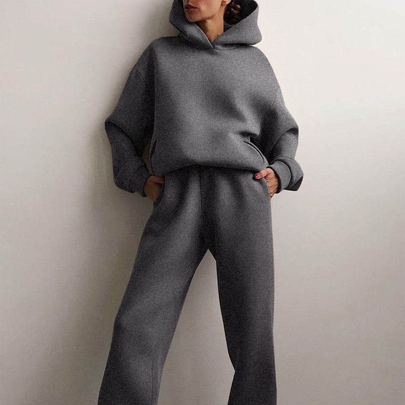 Dame Komfortabelt Oversized Lounge Jogging Sæt